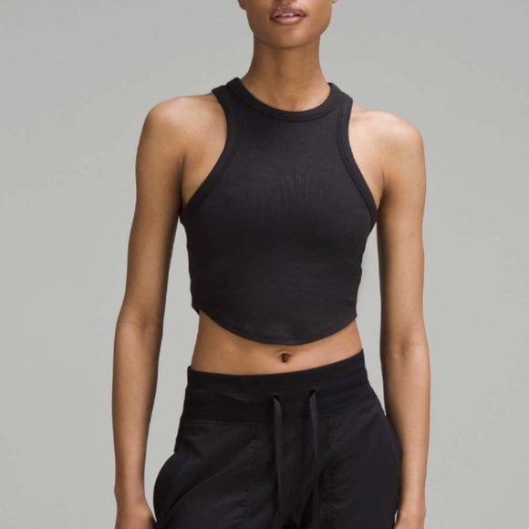 New Lululemon Hold Tight Cropped Tank Top Ribbed Soft Black NWT Size 2 6 8 10 12 - Picture 1 of 14